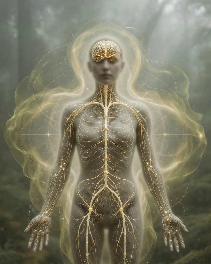 The nervous system and human biofield — the tremor as hygiene through both.