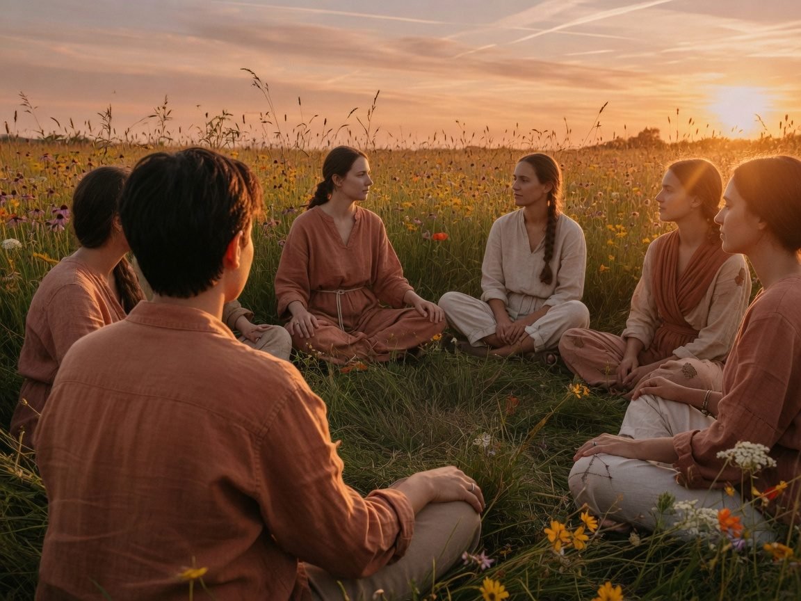 A held circle — safety makes the tremor therapeutic.
