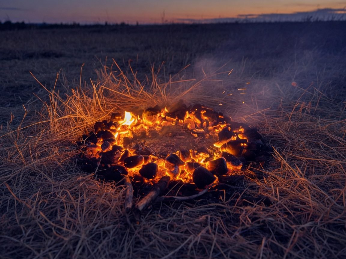 A living fire — one of the lineages that still hold shaking.