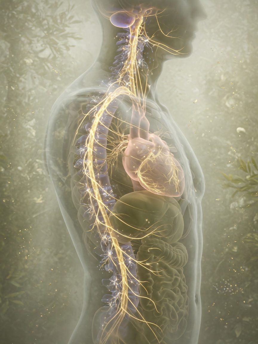 The vagus nerve as a golden thread through heart and gut.