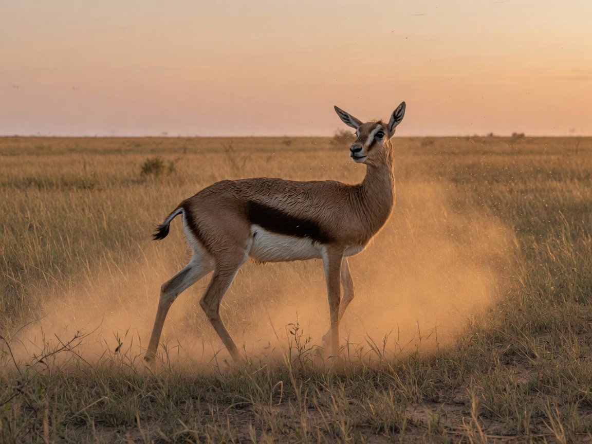 A gazelle discharging survival charge — the same tremor living in the human body.