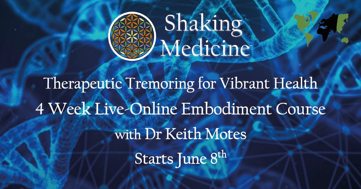 Poster for the four-week live online embodiment course starting 8 June