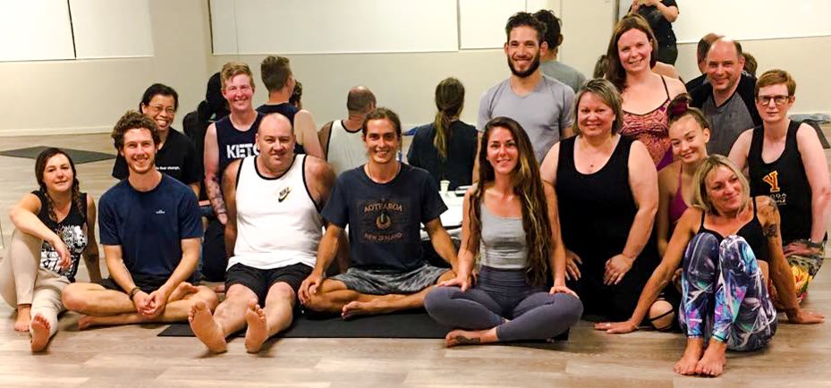 The workshop group at Yoga for the People in Wellington