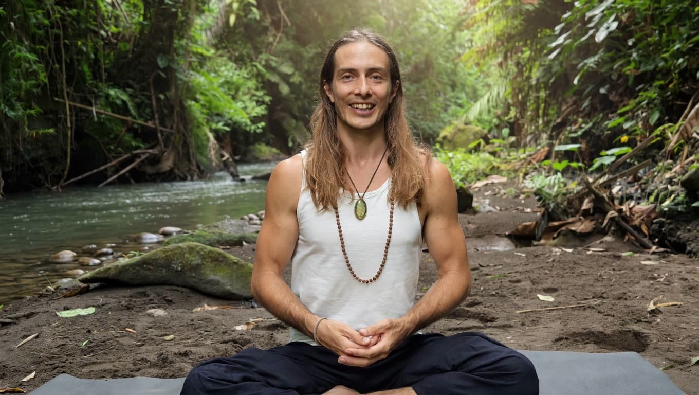 Dr. Keith R. Motes, seated by a river