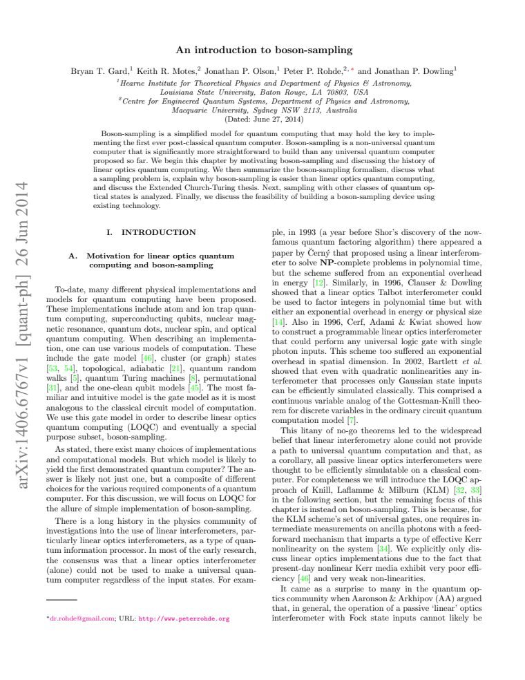 An introduction to boson-sampling